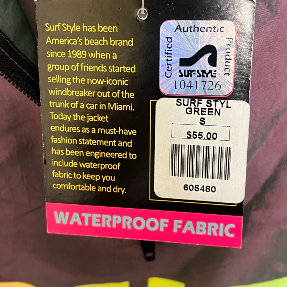 🌈 Surf Style NWT Multicolor Windbreaker Jacket Size Small - Picture 8 of 10